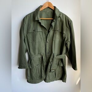 Ted Williams Sears Roebuck Military Field Button Down Shirt with Belt *Damage*